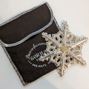 1983 Vintage Gorham Sterling Gold Filled Christmas Snowflake Ornament